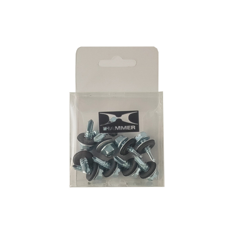 پیچ سرمته هامر مدل شیروانی واشردار کد 20mm بسته 10 عددی