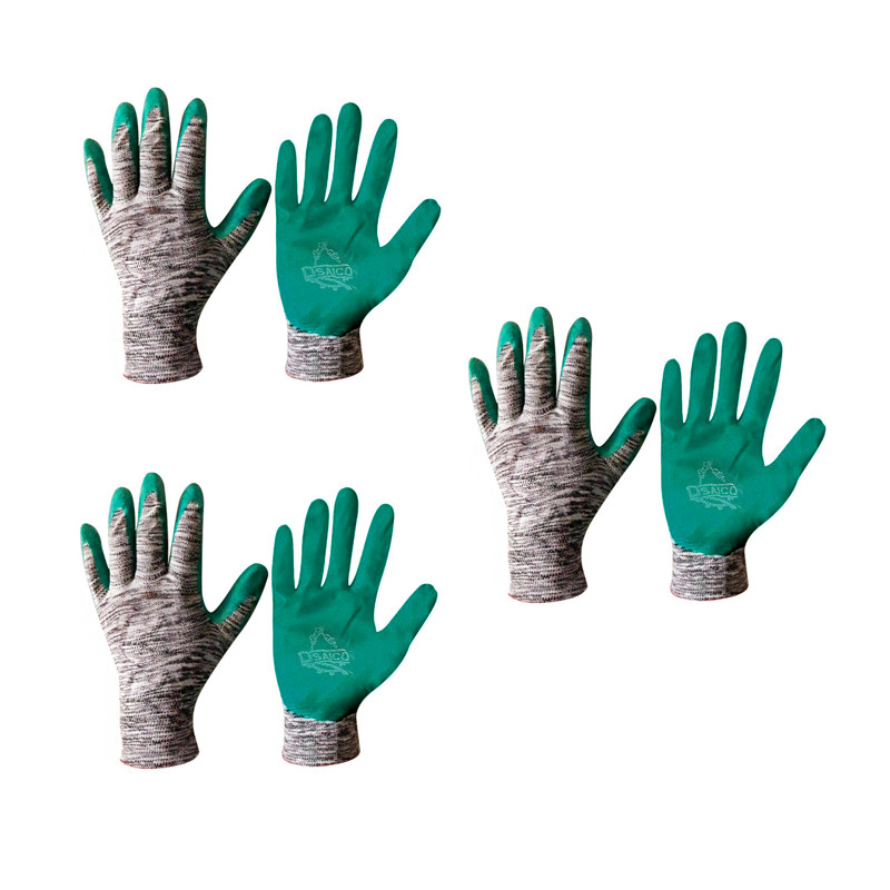 دستکش صنعتی سیاکو مدل نیتریل کد GN-0369-03 بسته 3 عددی