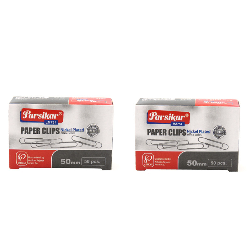 گیره کاغذ پارسیکار مدل JM751-50MM بسته 100 عددی
