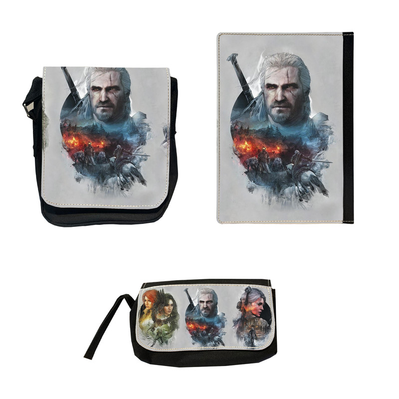 کلاسور مدل THE WITCHER به همراه کیف پاسپورتی و جامدادی