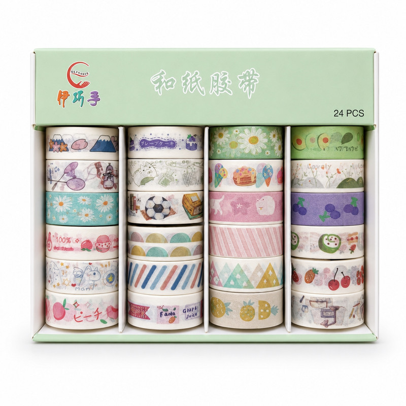 چسب کاغذی مدل واشی عرض 1.5 سانتی متری کد 02 بسته 24 عددی