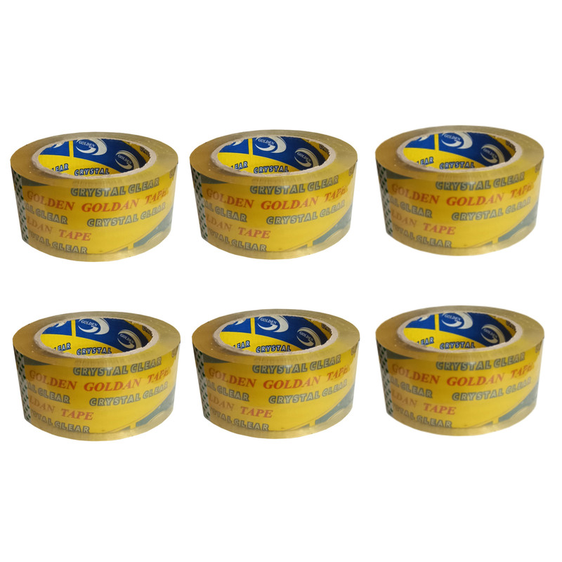 چسب نواری مدل GOLDAN TAPE بیصدا عرض 5 سانتیمتر مجموعه 6 عددی
