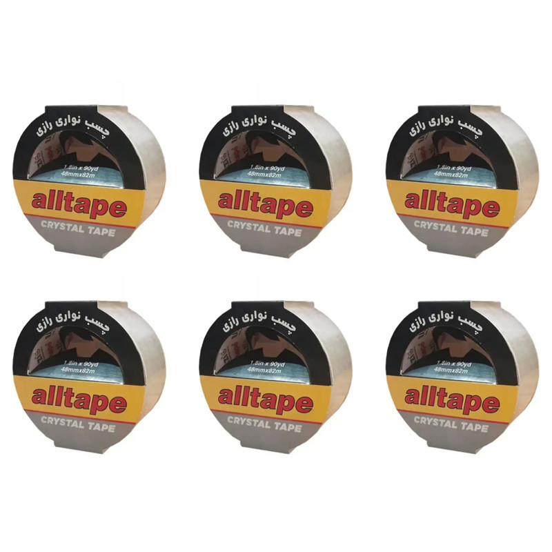 چسب نواری رازی مدل alltape کریستال 5 سانتیمتر مجموعه 6 عددی
