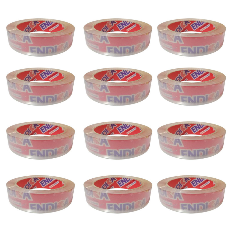 چسب نواری اندیکا مدل بی صدا عرض 2.5 سانتی متر بسته 12 عددی